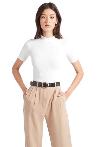 Solid Knitted Elastic Women T-Shirts Summer O-Neck Short-Sleeved Casual All Match Female Pulls Outwear Tops Tees - Image 2