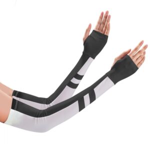 PALAY Hand Gloves for Sun Protection with Arm Sleeves for Women Men, Nylon Ice Silk Sun Protection Gloves Women Cooling UV Hand Cover Arm Sleeves for Bike Riding - Anti-slip