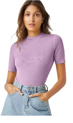 Solid Knitted Elastic Women T-Shirts Summer O-Neck Short-Sleeved Casual All Match Female Pulls Outwear Tops Tees - Image 3