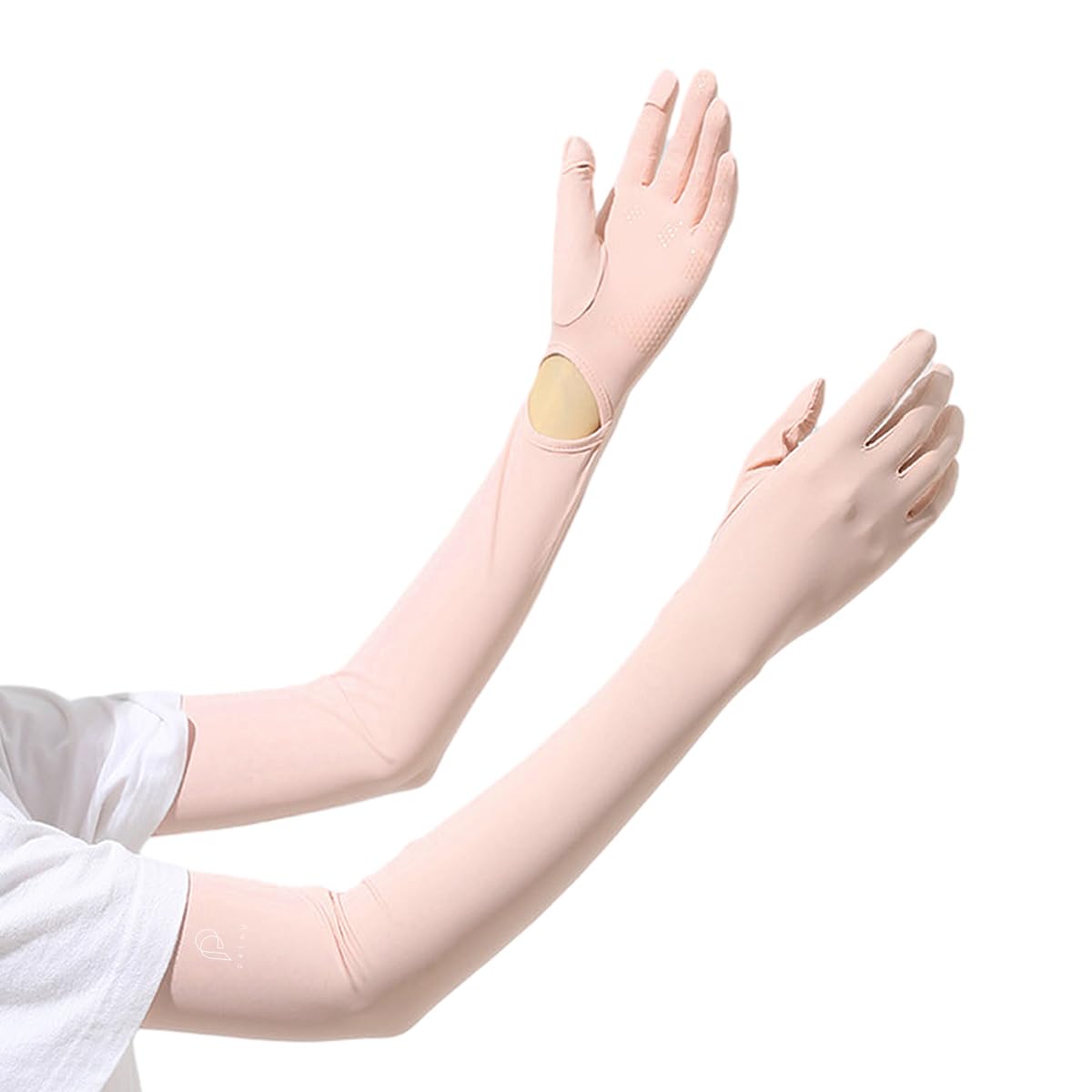 PALAY Hand Gloves for Sun Protection with Arm Sleeves for Women Men, Nylon Ice Silk Sun Protection Gloves Women Cooling UV Hand Cover Arm Sleeves for Bike Riding - Anti-slip - Image 2