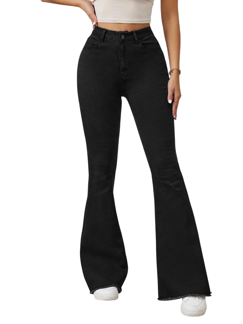 KOTTY Women's High Waist Flared Fit Stretchable Denim Jeans for Casual - Image 3