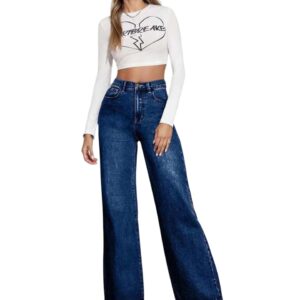 KOTTY Women’s High-Waist Straight-Fit Denim Jeans – Style and Fashionable Casual Wear