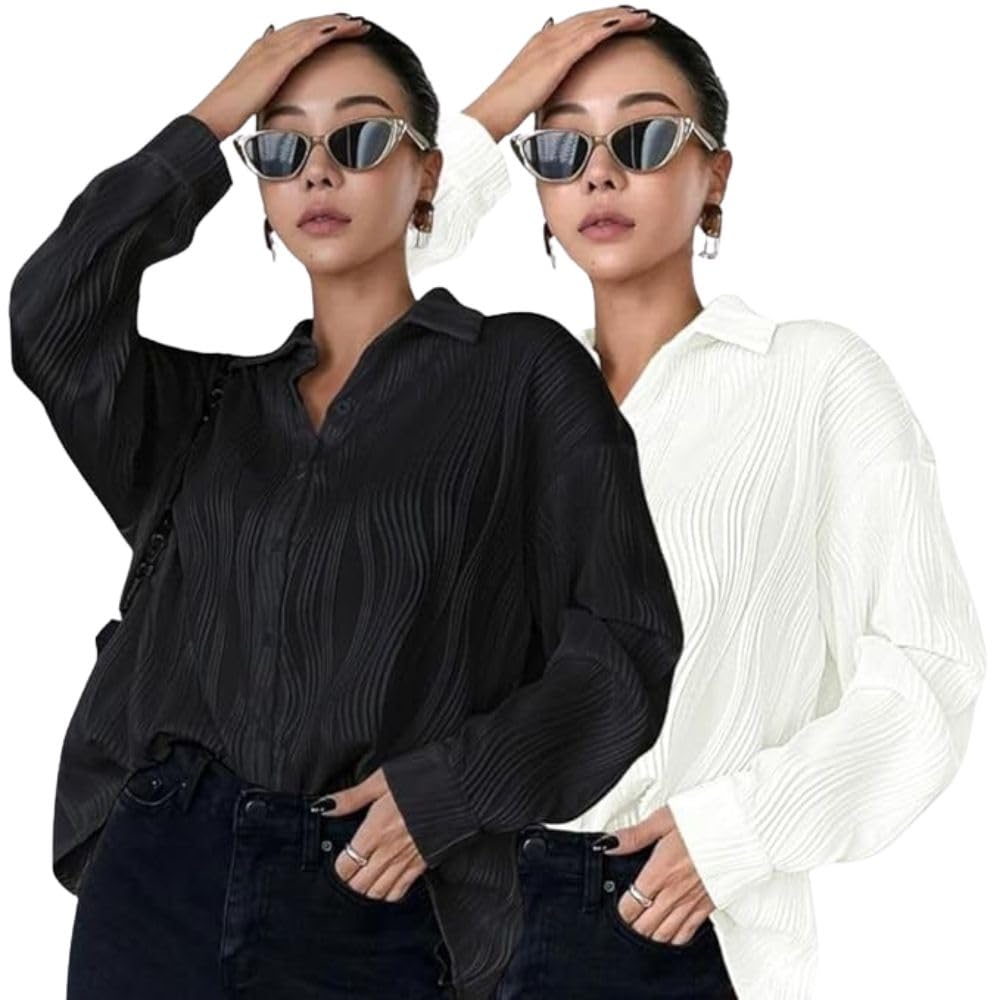 Leriya Fashion Oversized Shirt for Women | Shirt for Women Stylish Western | Long Shirt for Women
