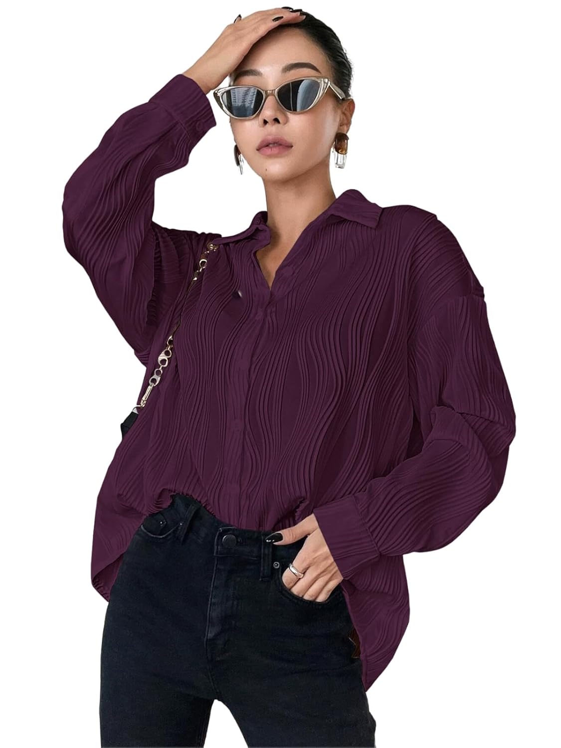 Leriya Fashion Oversized Shirt for Women | Shirt for Women Stylish Western | Long Shirt for Women - Image 9
