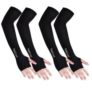 TEKCOOL Arm Sleeves for Men & Women UV Protection Hand Sleeves with Thumb for Boy & Girl Sun Protection Sleeves for Men Arm Sleeves for Women for Running, Hand Cover for Bike Riding Nylon