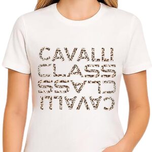 Cavalli Class - Women's Solid Cotton T Shirt | Fit Comfortable | Round Neck | Half Sleeve - Regular Fit