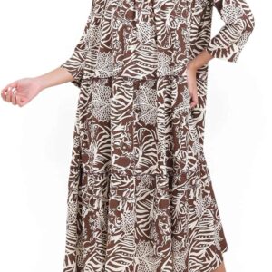 Women's Midi Dress, Casual, Rayon, Floral Print, Split Neck (Maternity Dress)