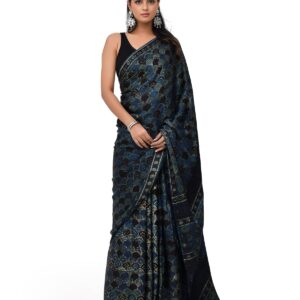 Heritage Modal Silk Saree | Hand Block Printed with Sustainable Dyes | Handcrafted by Skilled Artisans