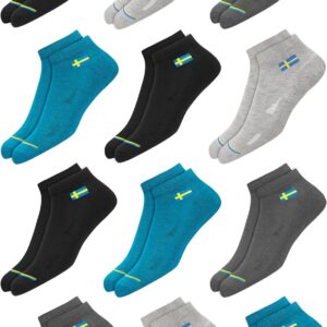 SWAGR 12 Pairs Solid Cotton Ankle Length Socks for Men Women, Pack of 12., Assorted