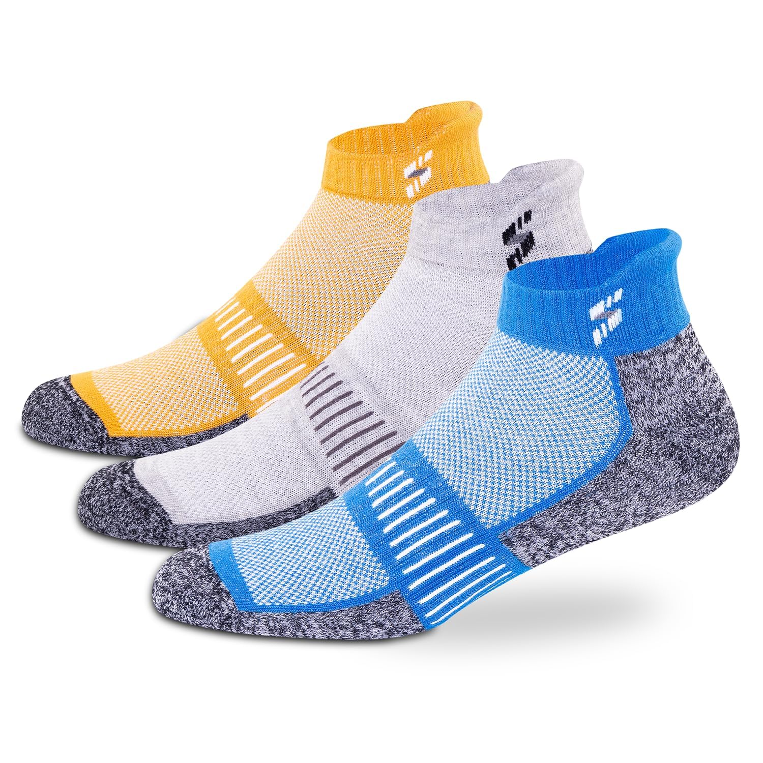 Supersox Ankle Length Socks for Man | Durable Breathable Cotton | Anti-Odor & Antibacterial | Multi Colour | Free Size | Pack of 3 - Image 2