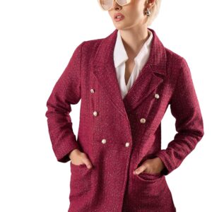 Sassafras Women Tweed Double-Breasted Blazer
