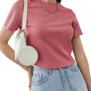 Womens Tshirts Short Sleeve Shirts Casual Summer Tops Dressy Crewneck Fashion Spring Clothes Classic-Fit Breathable Casual Tops